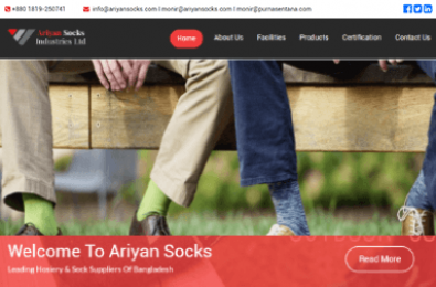 Ariyan Socks Web Design